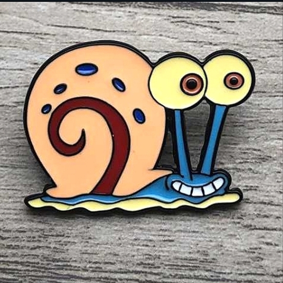 Cute enamel "Gary the Snail" push Lapel pin. - Picture 1 of 7
